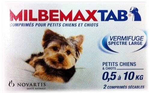 Milbemax Tab vermifuge chiots et petits chiens de 0,5 à 10kg 2cps Milbemax Tab Vermifuge Chiots Et Petits Chiens De 0,5 à 10kg 2cps -Animaux Fourniture Magasin
