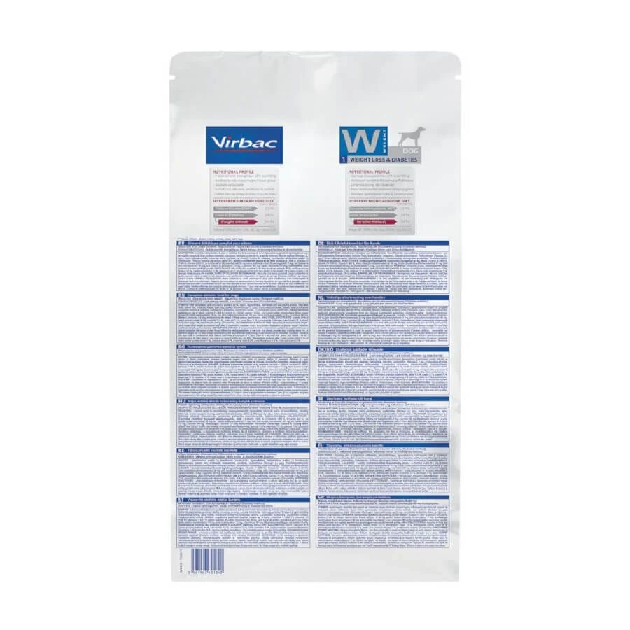 Virbac Veterinary HPM Weight Loss & Diabetes Chien 3 kg Virbac Veterinary HPM Weight Loss & Diabetes Chien 3 Kg -Animaux Fourniture Magasin 360104 bag vet hpm dog weight loss diabetes 3kg back 1