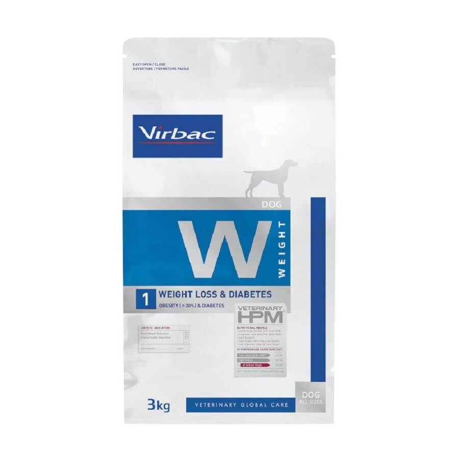 Virbac Veterinary HPM Weight Loss & Diabetes Chien 3 kg Virbac Veterinary HPM Weight Loss & Diabetes Chien 3 Kg -Animaux Fourniture Magasin 360104 bag vet hpm dog weight loss diabetes 3kg face 1