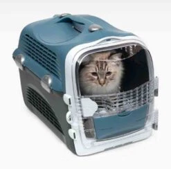 Cat It Cage De Transport Cabrio Gris / Bleu Pour Chat