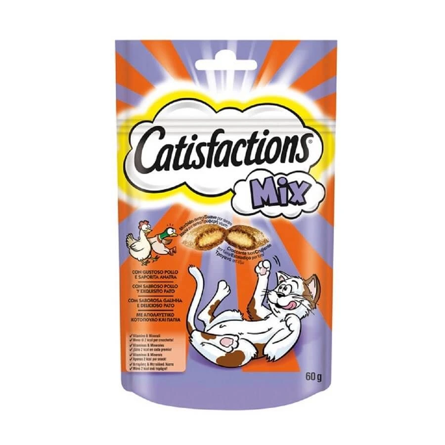 Catisfactions Friandises Mix poulet et canard 60 g Catisfactions Friandises Mix Poulet Et Canard 60 G -Animaux Fourniture Magasin catisfactions mix poulet et canard 60 g
