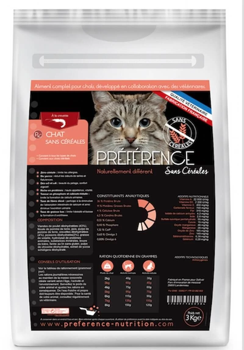 Préférence Croquettes Chat sans céréales 3 kg Préférence Croquettes Chat Sans Céréales 3 Kg -Animaux Fourniture Magasin chat 2 1