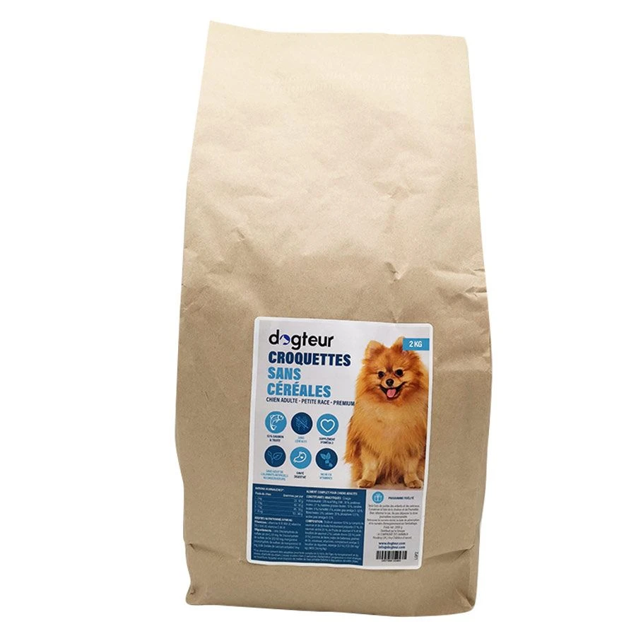 Dogteur Premium sans céréales saumon et truite chien adulte petite race 2 kg Dogteur Premium Sans Céréales Saumon Et Truite Chien Adulte Petite Race 2 Kg -Animaux Fourniture Magasin croquette dogteur petitchien