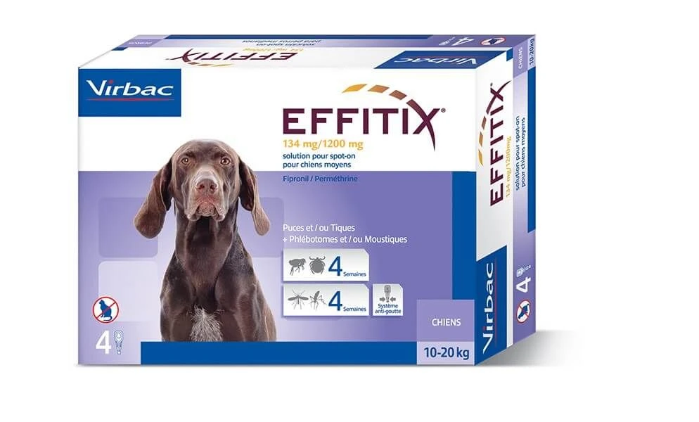 Effitix Spot On moyen chien 10 - 20 kg 24 pipettes Effitix Spot On Moyen Chien 10 - 20 Kg 24 Pipettes -Animaux Fourniture Magasin effitix 10