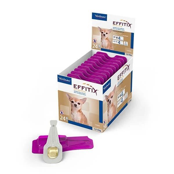Effitix Spot On très petit chien 1.5 - 4 kg 24 pipettes Effitix Spot On Très Petit Chien 1.5 - 4 Kg 24 Pipettes -Animaux Fourniture Magasin effitix plv1.5 4kgfrance 1