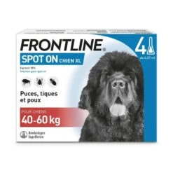 Frontline Spot On Chien De 40-60 Kg 4 Pipettes -Animaux Fourniture Magasin frontline spot on chien de 40 60 kg 4 pipettes