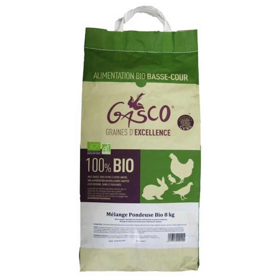 Gasco Mélange Pondeuse Bio 8 Kg -Animaux Fourniture Magasin gasco me lange pondeuse bio 8 kg
