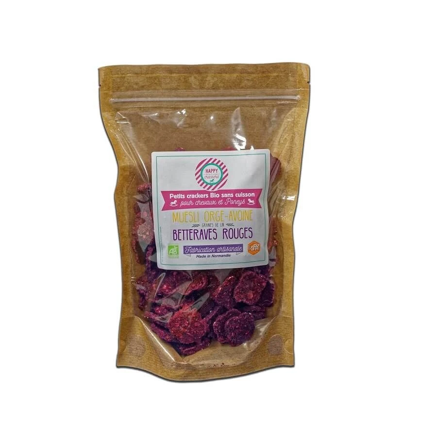 Happy Crackers betteraves rouges pour cheval 300 g Happy Crackers Betteraves Rouges Pour Cheval 300 G -Animaux Fourniture Magasin hp muesli betraves rouges 300g 1 3