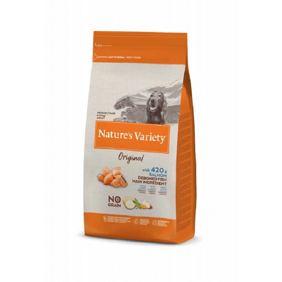 Nature's Variety Croquettes Original No grain Chien Adult Medium/Maxi saumon 10 kg Nature's Variety Nature's Variety Croquettes Original No Grain Chien Adult Medium/Maxi Saumon 10 Kg -Animaux Fourniture Magasin nature s variety original no grain medium maxi saumon croquettes pour chiens 1