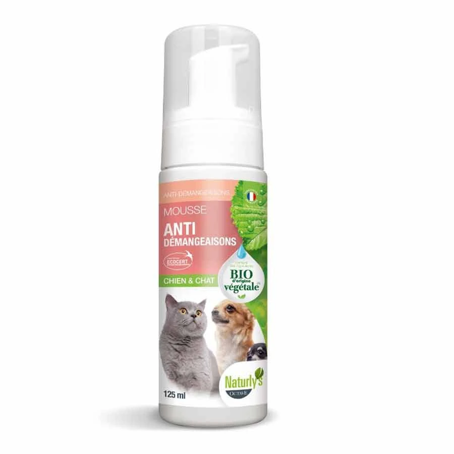 Naturlys Mousse Anti-démangeaisons Bio chien et chat 125 ml Naturlys Mousse Anti-démangeaisons Bio Chien Et Chat 125 Ml -Animaux Fourniture Magasin naturlys mousse anti de mangeaisons bio chien et chat 140 ml 1