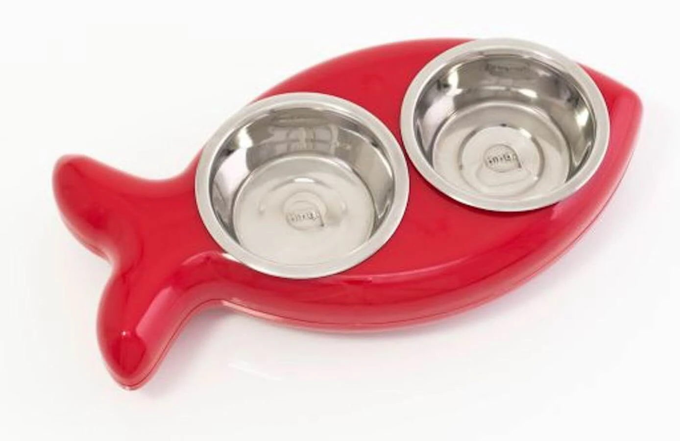 Gamelles Doubles Poisson Pour Chat Rouge -Animaux Fourniture Magasin plateau et gamelles fish bowl pour chat rouge