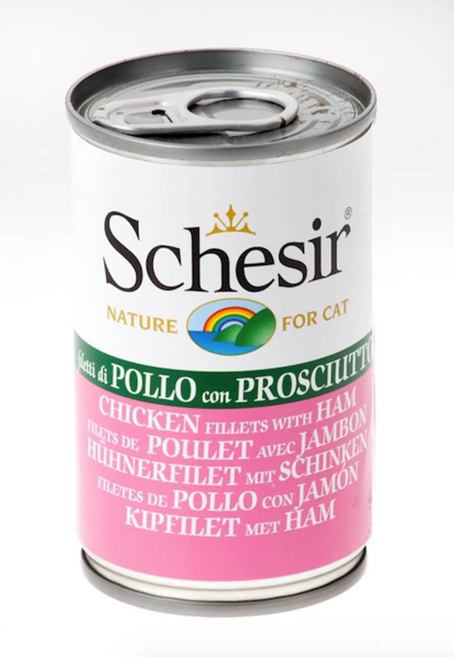 Schesir Filets de Poulet avec Jambon en gelée pour chat 24 x 140 g Schesir Filets De Poulet Avec Jambon En Gelée Pour Chat 24 X 140 G -Animaux Fourniture Magasin pouletjambon
