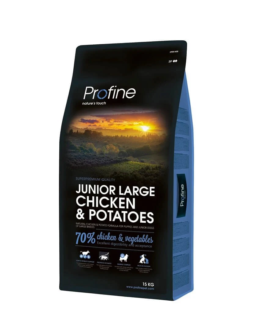 Profine Croquettes Junior Large au Poulet 15 kg Profine Croquettes Junior Large Au Poulet 15 Kg -Animaux Fourniture Magasin profine junior large chicken potatoes pour chiot 3