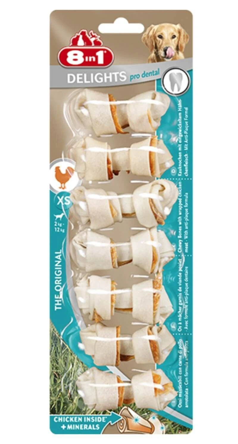 8in1 Delights Pro Dental Bone pour chien XS x 7 8in1 Delights Pro Dental Bone Pour Chien XS X 7 -Animaux Fourniture Magasin